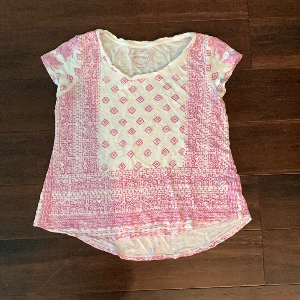 Lucky Brand-Print Tee EUC